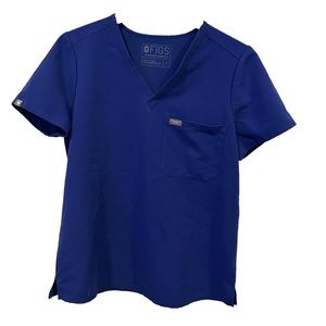 Figs royal blue scrub top with pocket size Small